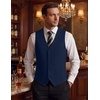 COOFANDY Mens Suit Vest Business Casual Dress Vest Wedding Prom Waistcoat(Pure Navy)