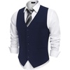 COOFANDY Mens Suit Vest Business Casual Dress Vest Wedding Prom Waistcoat(Pure Navy)