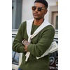 COOFANDY Men’s Sweater Crewneck Pullover Waffle Knit Long Sleeve Sweaters(Army Green)