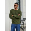 COOFANDY Men’s Sweater Crewneck Pullover Waffle Knit Long Sleeve Sweaters(Army Green)