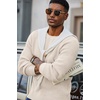 COOFANDY Men’s Sweater Crewneck Pullover Waffle Knit Long Sleeve Sweaters(Beige)