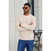 COOFANDY Men’s Sweater Crewneck Pullover Waffle Knit Long Sleeve Sweaters(Beige)
