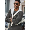 COOFANDY Men’s Sweater Crewneck Pullover Waffle Knit Long Sleeve Sweaters(Dark Grey)