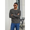 COOFANDY Men’s Sweater Crewneck Pullover Waffle Knit Long Sleeve Sweaters(Dark Grey)