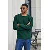 COOFANDY Men’s Sweater Crewneck Pullover Waffle Knit Long Sleeve Sweaters(Green)