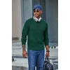 COOFANDY Men’s Sweater Crewneck Pullover Waffle Knit Long Sleeve Sweaters(Green)