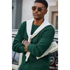 COOFANDY Men’s Sweater Crewneck Pullover Waffle Knit Long Sleeve Sweaters(Green)
