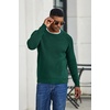 COOFANDY Men’s Sweater Crewneck Pullover Waffle Knit Long Sleeve Sweaters(Green)