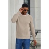 COOFANDY Men’s Sweater Crewneck Pullover Waffle Knit Long Sleeve Sweaters(Khaki)