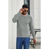 COOFANDY Men’s Sweater Crewneck Pullover Waffle Knit Long Sleeve Sweaters(Light Grey)