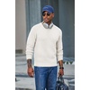 COOFANDY Men’s Sweater Crewneck Pullover Waffle Knit Long Sleeve Sweaters(White)