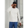 COOFANDY Men’s Sweater Crewneck Pullover Waffle Knit Long Sleeve Sweaters(White)