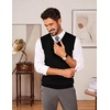 COOFANDY Men’s Sweater Vest Wool Blended Casual Sleeveless Knit Pullover(A-black)