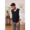 COOFANDY Men’s Sweater Vest Wool Blended Casual Sleeveless Knit Pullover(A-black)