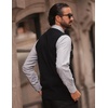COOFANDY Men’s Sweater Vest Wool Blended Casual Sleeveless Knit Pullover(A-black)