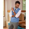 COOFANDY Men’s Sweater Vest Wool Blended Casual Sleeveless Knit Pullover(Blue)