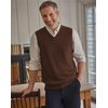 COOFANDY Men’s Sweater Vest Wool Blended Casual Sleeveless Knit Pullover(Brown)