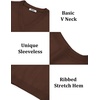 COOFANDY Men’s Sweater Vest Wool Blended Casual Sleeveless Knit Pullover(Brown)