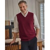 COOFANDY Men’s Sweater Vest Wool Blended Casual Sleeveless Knit Pullover(Burgundy)