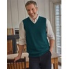 COOFANDY Men’s Sweater Vest Wool Blended Casual Sleeveless Knit Pullover(Dark Green)