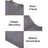COOFANDY Men’s Sweater Vest Wool Blended Casual Sleeveless Knit Pullover(Grey)