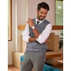 COOFANDY Men’s Sweater Vest Wool Blended Casual Sleeveless Knit Pullover(Grey)