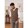 COOFANDY Men’s Sweater Vest Wool Blended Casual Sleeveless Knit Pullover(Light Brown)