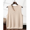COOFANDY Men’s Sweater Vest Wool Blended Casual Sleeveless Knit Pullover(Oatmeal)