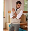 COOFANDY Men’s Sweater Vest Wool Blended Casual Sleeveless Knit Pullover(Oatmeal)