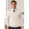 COOFANDY Men’s Sweater Vest Wool Blended Casual Sleeveless Knit Pullover(White)