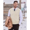 COOFANDY Men’s Sweater Vest Wool Blended Casual Sleeveless Knit Pullover(White)