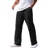 COOFANDY Men’s Sweatpants Casual Baggy Pants Lightweight Cotton Sweatpants(Black)