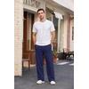 COOFANDY Men’s Sweatpants Casual Baggy Pants Lightweight Cotton Sweatpants(Navy Blue)