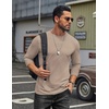COOFANDY Men’s T Shirts Long Sleeve Cotton Blend T-Shirts Crew Neck Soft Casual Basic Tee Shirts(Khaki)