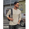 COOFANDY Men’s T Shirts Long Sleeve Cotton Blend T-Shirts Crew Neck Soft Casual Basic Tee Shirts(Moon Khaki)