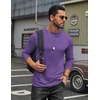 COOFANDY Men’s T Shirts Long Sleeve Cotton Blend T-Shirts Crew Neck Soft Casual Basic Tee Shirts(Purple)