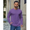 COOFANDY Men’s T Shirts Long Sleeve Cotton Blend T-Shirts Crew Neck Soft Casual Basic Tee Shirts(Purple)