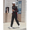 COOFANDY Men’s Tracksuits 2 Piece Jogging Athletic Sweatsuits Full Zip Set(Black+wine Red)