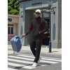 COOFANDY Men’s Tracksuits 2 Piece Jogging Athletic Sweatsuits Full Zip Set(Black+wine Red)