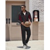 COOFANDY Men’s Tracksuits 2 Piece Jogging Athletic Sweatsuits Full Zip Set(Black+wine Red)