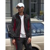 COOFANDY Men’s Tracksuits 2 Piece Jogging Athletic Sweatsuits Full Zip Set(Black+wine Red)