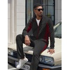 COOFANDY Men’s Tracksuits 2 Piece Jogging Athletic Sweatsuits Full Zip Set(Dark Grey+wine Red)