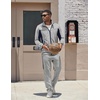 COOFANDY Men’s Tracksuits 2 Piece Jogging Athletic Sweatsuits Full Zip Set(Light Grey+navy Blue)