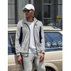 COOFANDY Men’s Tracksuits 2 Piece Jogging Athletic Sweatsuits Full Zip Set(Light Grey+navy Blue)