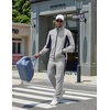 COOFANDY Men’s Tracksuits 2 Piece Jogging Athletic Sweatsuits Full Zip Set(Light Grey+navy Blue)