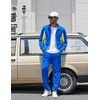 COOFANDY Men’s Tracksuits 2 Piece Jogging Athletic Sweatsuits Full Zip Set(Royal Blue+green)