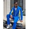 COOFANDY Men’s Tracksuits 2 Piece Jogging Athletic Sweatsuits Full Zip Set(Royal Blue+green)