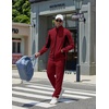 COOFANDY Men’s Tracksuits 2 Piece Jogging Athletic Sweatsuits Full Zip Set(Wine Red+black)
