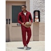COOFANDY Men’s Tracksuits 2 Piece Jogging Athletic Sweatsuits Full Zip Set(Wine Red+black)