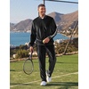 COOFANDY Mens Velour Tracksuit 2 Piece Set Sweatsuits Velvet Jogging Suits(Black)